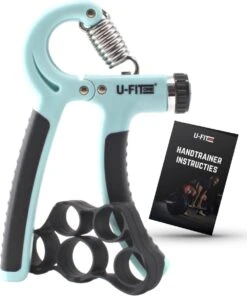 U-Fit One Handtrainer - 10 To 60kg - Handknijper - Knijphalter - Vingertrainer - Onderarm Grip Trainer - Lichtblauw