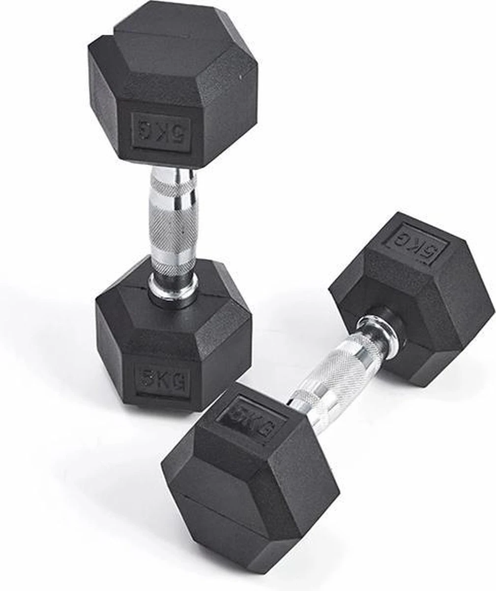Active Panther Hexa Dumbbell Set - Professionele Gewichten - Halterset - Gewichten - 2 X 5 Kg - 10 Kg Totaal 8 Active Panther Hexa Dumbbell Set - Professionele Gewichten - Halterset - Gewichten - 2 X 5 Kg - 10 Kg Totaal - Afbeelding 6