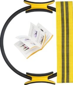 Premium Resistance Band Met Pilates Ring Voor Een Effectieve Workout - Yoga Ring (38cm) Met Elastische Weerstandsband (35kg) Booty Band - Magic Circle Fitness Ring Met Fitness Weerstandsbanden Set