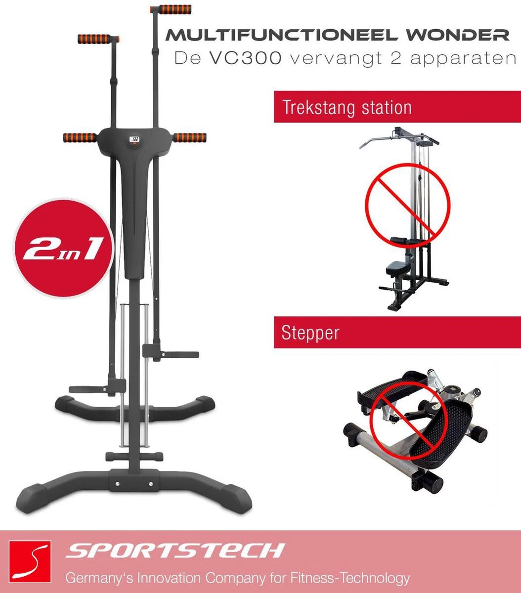 Sportstech VC300 Stepper - Fitness Thuis - Vertical Climber - Inklapbaar 5 Sportstech VC300 Stepper - Fitness Thuis - Vertical Climber - Inklapbaar - Afbeelding 3