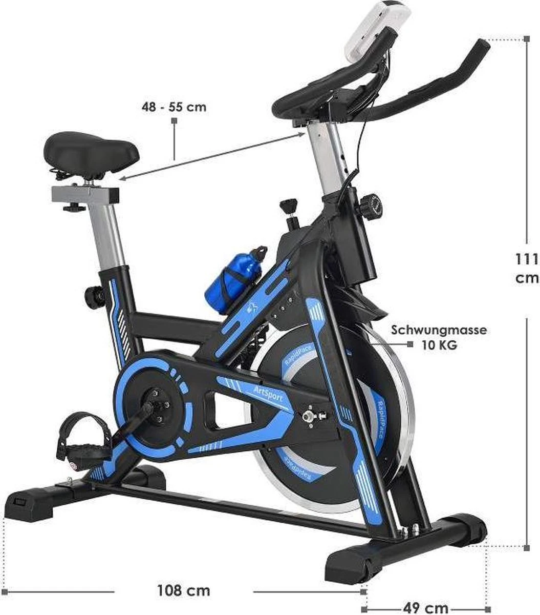 Hometrainer RapidPace / Fitness Fiets - Blauw Bike 7 Hometrainer RapidPace / Fitness Fiets - Blauw Bike - Afbeelding 5
