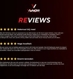 Venom Sports Halterbank – Fitnessbank – Verstelbare Rugleuning – Uiterst Geschikt Voor Gewichten – Incl. Beenhouder – Zachte Handgrepen – PU Kussens – Triangel Structuur – Inklapbaar - Zwart - 182x116x112cm -Fit Gear Verkoop 1110x1200 2