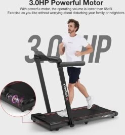 Merkloos Loopband - 2 In 1 Opvouwbare Draagbare Loopband - Elektrische Loopband - Met Monitor - Antislip - Verplaatsen En Op Te Bergen - Voor Thuis En Kantoor Gym 1-16 Km/u - 3.0HP - Zwart（excl.Smeerolie） -Fit Gear Verkoop 1110x1200