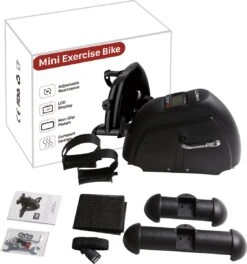 Uten - Mini Bureaufiets - Stoelfiets - Met Computer Deskbike - Bewegingstrainer Met Verstelbare Weerstand - Met LCD Display Inclusief Anti-Slipmat Mini Hometrainer - (6 Functies - Zwart) -Fit Gear Verkoop 1122x1200