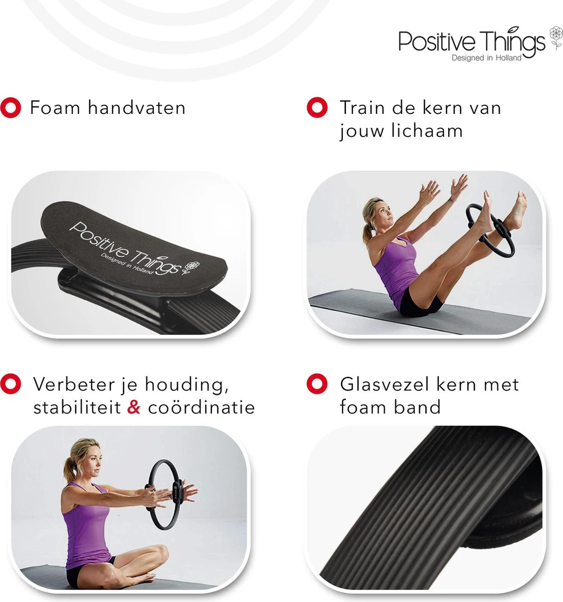 Positive Things Pilates Ring - Yoga Ring - Yoga Wiel - Hoogwaardige Fitness Ring 7 Positive Things Pilates Ring - Yoga Ring - Yoga Wiel - Hoogwaardige Fitness Ring - Afbeelding 5