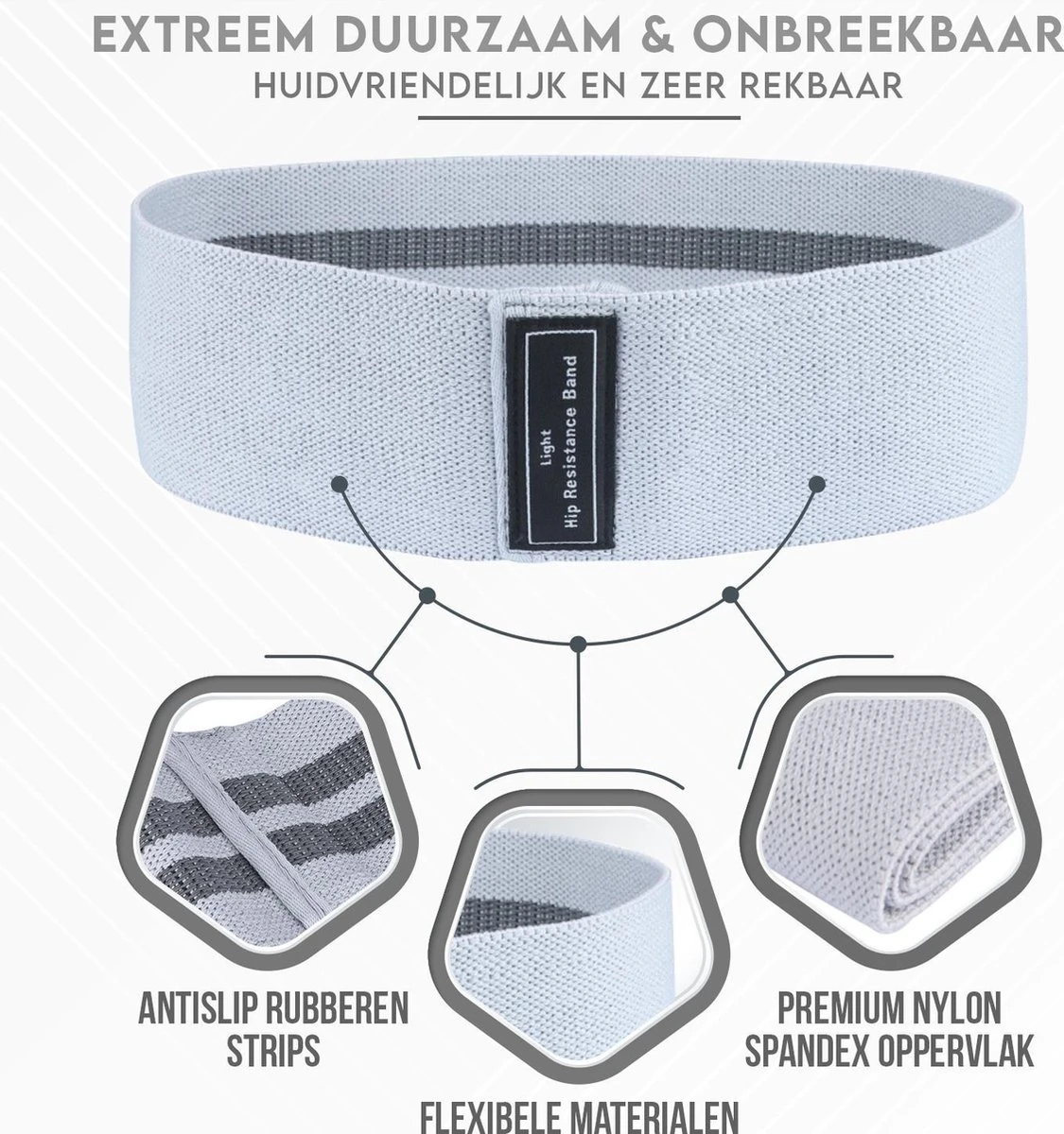 Set Van 3 Weerstandsbanden Resistance Band Fitness Elastiek - Bootybands - Full Body Workout 8 Set Van 3 Weerstandsbanden Resistance Band Fitness Elastiek - Bootybands - Full Body Workout - Afbeelding 6