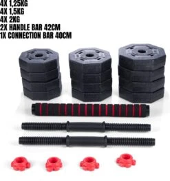 Umbro Halterset - 20 KG - Verstelbare Dumbells En Barbell - Gewichten Van 1.25 KG, 1.5KG En 2KG - Kunststof -Fit Gear Verkoop 1129x1200 3