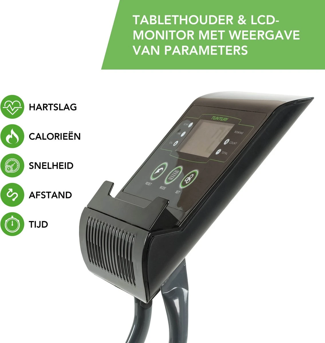 Tunturi Cardio Fit R30 Roeitrainer - Inklapbaar - Roeimachine Met 8 Weerstandsniveaus - Roeiapparaat Voor Thuis - Incl. Tablethouder 6 Tunturi Cardio Fit R30 Roeitrainer - Inklapbaar - Roeimachine Met 8 Weerstandsniveaus - Roeiapparaat Voor Thuis - Incl. Tablethouder - Afbeelding 4