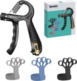 Bynatic Handtrainer Set - Grip Trainer Voor Fitness - Verstelbare Handknijper - Knijphalter Gripper - Onderarm Trainer Set - Handgripper Voor Pols & Vinger - Grip Strength Trainer Verstelbaar - Geschikt Voor Man & Vrouw
