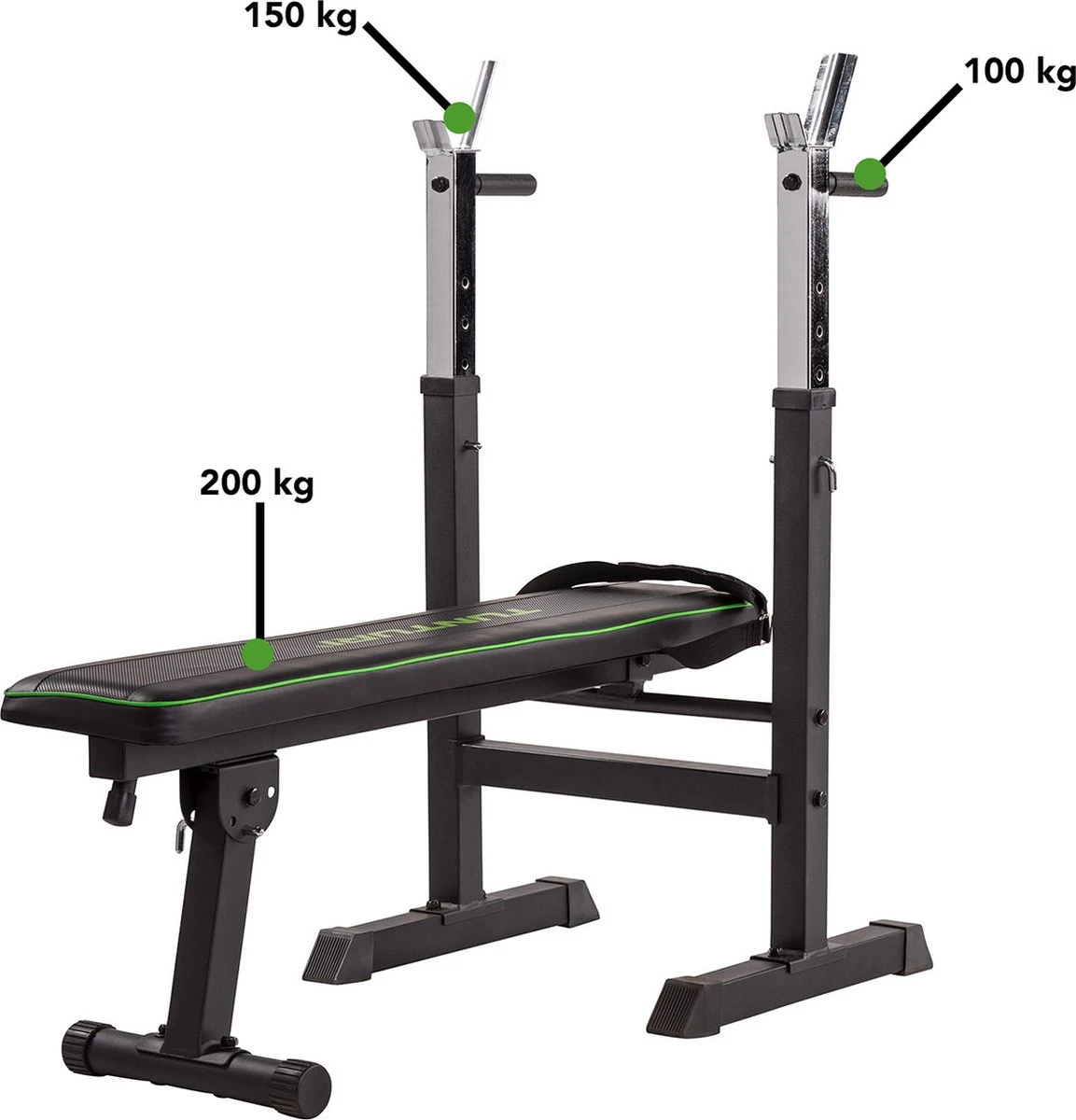 Tunturi WB20 Halterbank - Fitnessbank - Trainingsbank - Utility Bench - Opklapbaar - Bankdrukbank - Kleur: Zwart 8 Tunturi WB20 Halterbank - Fitnessbank - Trainingsbank - Utility Bench - Opklapbaar - Bankdrukbank - Kleur: Zwart - Afbeelding 6