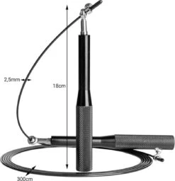 Positive Things Professioneel Crossfit & Fitness Springtouw – Jump Rope – Speedrope – Verstelbaar – Zwart