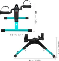 EVOLAND - Stoelfiets - Bureaufiets - Voor Senioren Kantoor Thuis Deskbike - Arm En Been Bewegingstrainer - Hometrainer Met Weerstand En Ingebouwde Computer - Pauwgroen -Fit Gear Verkoop 1166x1200 4