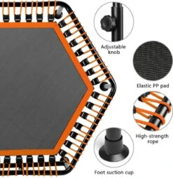 FOXSPORT Trampoline - Jump - Fitness - Volwassene Of Kindertrampoline - Met Telefoonhouder - Fitness Trampoline Met Handvat - Mini Trampoline - Kleine Trampoline - Sport Trampoline - Inclusief Handgrip - Fitnesstrampolines - Vereist Montage - 123 Cm -Fit Gear Verkoop 1169x1200 3