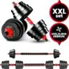 Venom Sports Verstelbare Dumbbell Set Tot 20kg – Professionele 2-in-1 Halterset Gewichten – Gebruiksvriendelijke Fitness Stang – Verstelbare Dumbbellset – Home Gym – Krachttraining – Rood