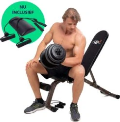 Vita5 Halterbank – Fitnessbank – Verstelbaar Met Rugleuning – Voor Gewichten – Incl. Weerstandsbanden En Beenhouder – Inklapbaar -Fit Gear Verkoop 1180x1200 2