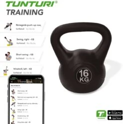 Tunturi PVC Kettle Bell - Kettlebell - 16 Kg - Incl. Gratis Fitness App 11 Tunturi PVC Kettle Bell - Kettlebell - 16 Kg - Incl. Gratis Fitness App -Fit Gear Verkoop 1188x1200 17