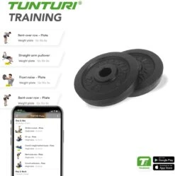 Tunturi Halterschijven - Halter Gewichten - 2 X 2,50 Kg - Ø 30 Mm - Gietijzer - Incl. Gratis Fitness App -Fit Gear Verkoop 1188x1200 22