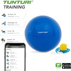 Tunturi Fitness Bal - Yoga Bal Inclusief Pomp - Pilates Bal - Zwangerschaps Bal - 90 Cm - Kleur: Blauw - Incl. Gratis Fitness App -Fit Gear Verkoop 1188x1200 34