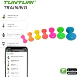 Tunturi Dumbbell Set - 2 X 0,5 Kg - Neopreen - Fluor Roze - Incl. Gratis Fitness App -Fit Gear Verkoop 1188x1200 5