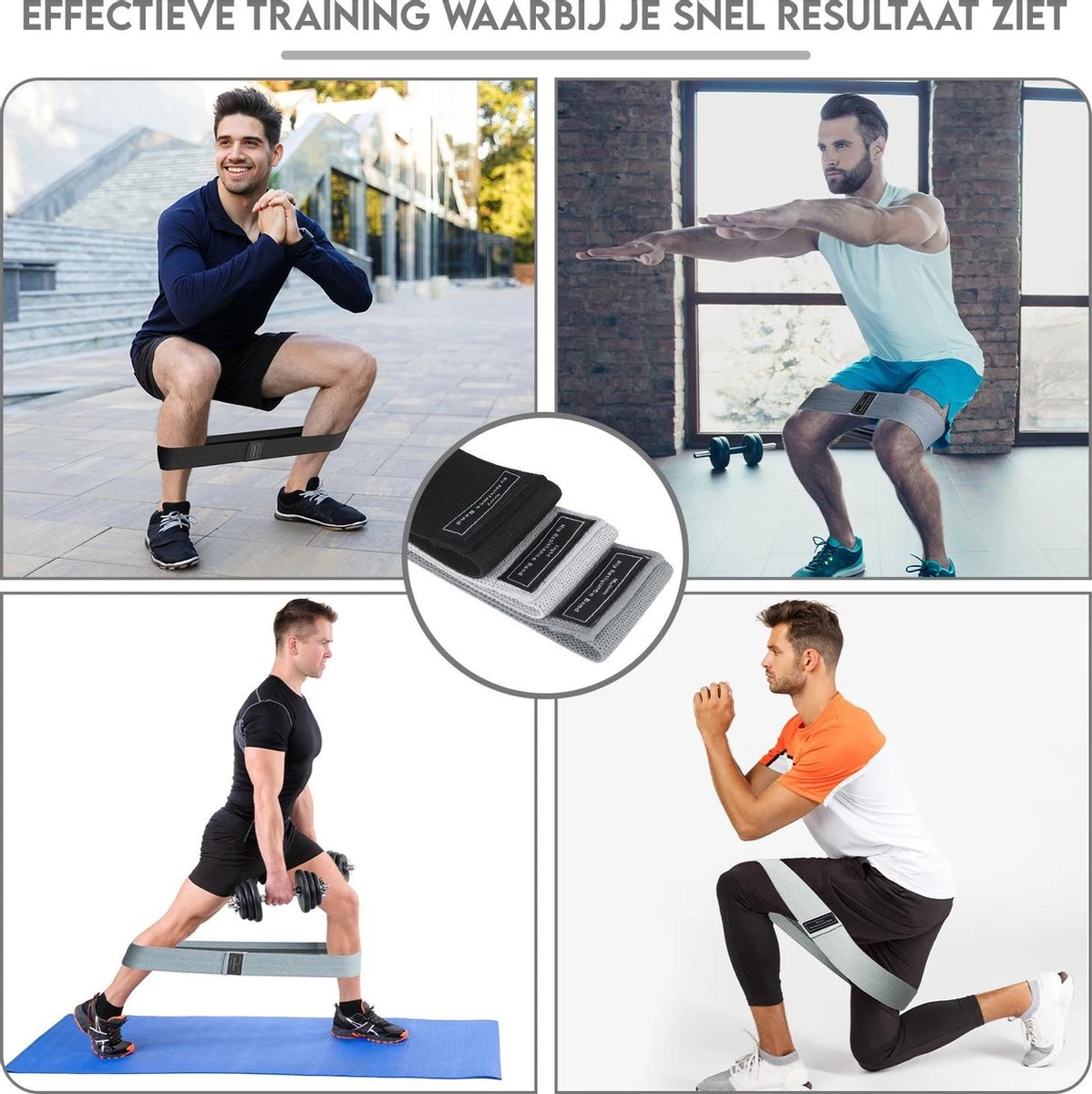 Set Van 3 Weerstandsbanden Resistance Band Fitness Elastiek - Bootybands - Full Body Workout 5 Set Van 3 Weerstandsbanden Resistance Band Fitness Elastiek - Bootybands - Full Body Workout - Afbeelding 3