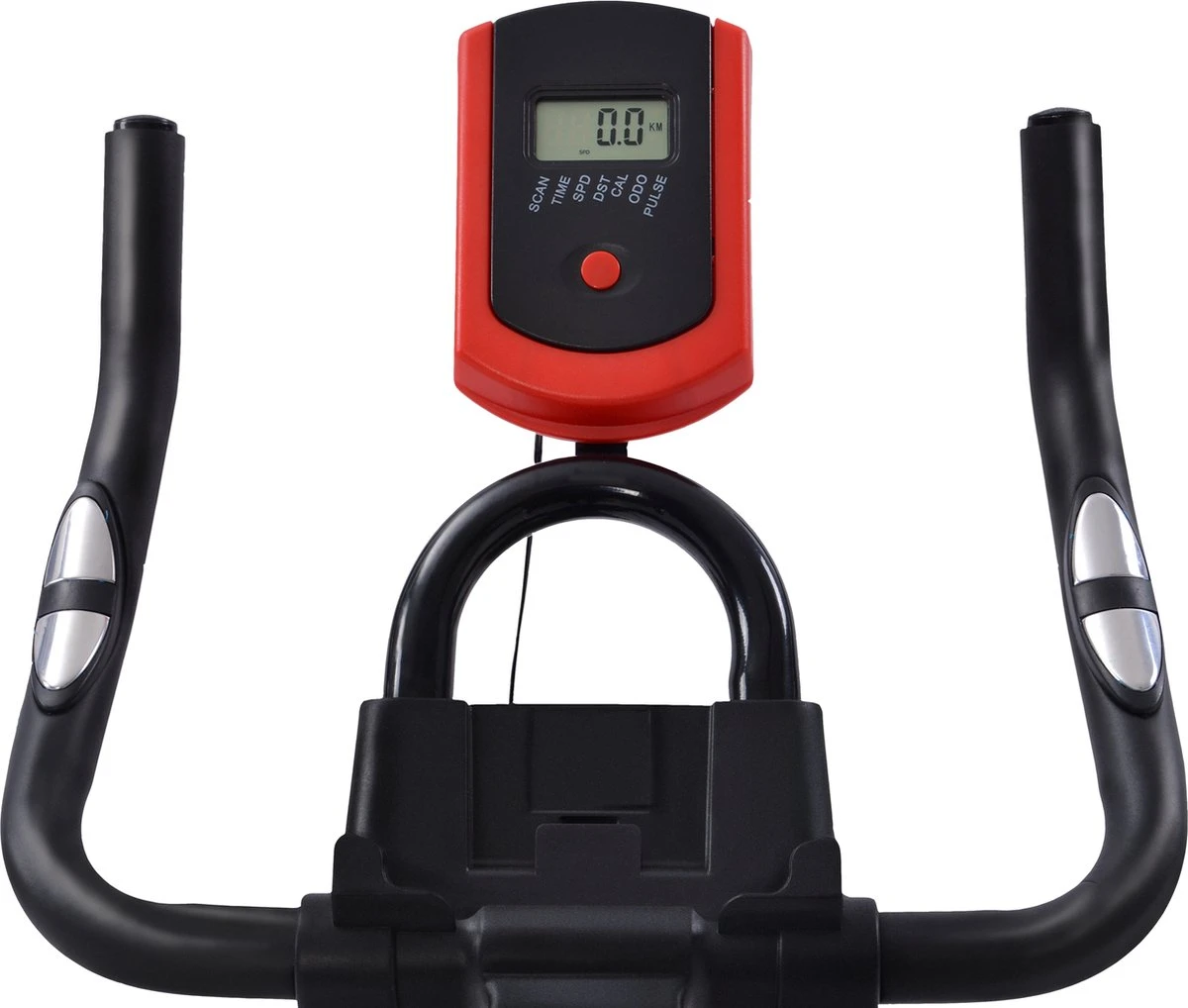 Indoor Cycling Fiets Met Magnetische Weerstand - Stationaire Cardiogym Hometrainer - 6 Kg Vliegwiel En Verstelbaar Comfortabel Zitje - Zwart En Rood 11 Indoor Cycling Fiets Met Magnetische Weerstand - Stationaire Cardiogym Hometrainer - 6 Kg Vliegwiel En Verstelbaar Comfortabel Zitje - Zwart En Rood - Afbeelding 9