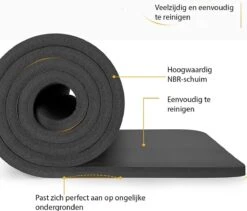 Yoga Mat Zwart 1 Cm Dik, Fitnessmat, Pilates, Aerobics -Fit Gear Verkoop 1200x1026 3