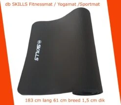 Gratis Springtouw Voor Thuis Te Sporten Bij Een Db SKILLS Fitnessmat- Anti Slip - Sportmat -yogamat Extra Dik 183 Cm 61 Cm 1.5 Dik Nu Met Gratis Draagriem!