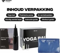 Rockerz Fitness® - Yoga Bal Inclusief Pomp - Pilates Bal - Fitness Bal - Zwangerschapsbal - Goede Houding Bij Het Thuiswerken - 55 Cm - Kleur: Blauw -Fit Gear Verkoop 1200x1051 1