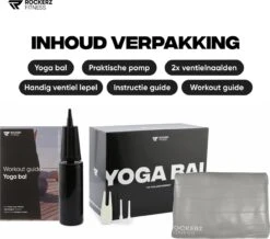 Rockerz Fitness® - Yoga Bal Inclusief Pomp - Pilates Bal - Fitness Bal - Zwangerschapsbal - Goede Houding Bij Het Thuiswerken - 90 Cm - Kleur: Grijs -Fit Gear Verkoop 1200x1061 3