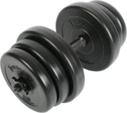 Dumbell - Dumbells Set - 20 Kg - 25 Mm - Kunststof - Zwart