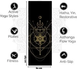 Love Generation ● Design Yoga Mat ● Fitness Mat ● Sacred Print ● Zwart -Fit Gear Verkoop 1200x1079 7