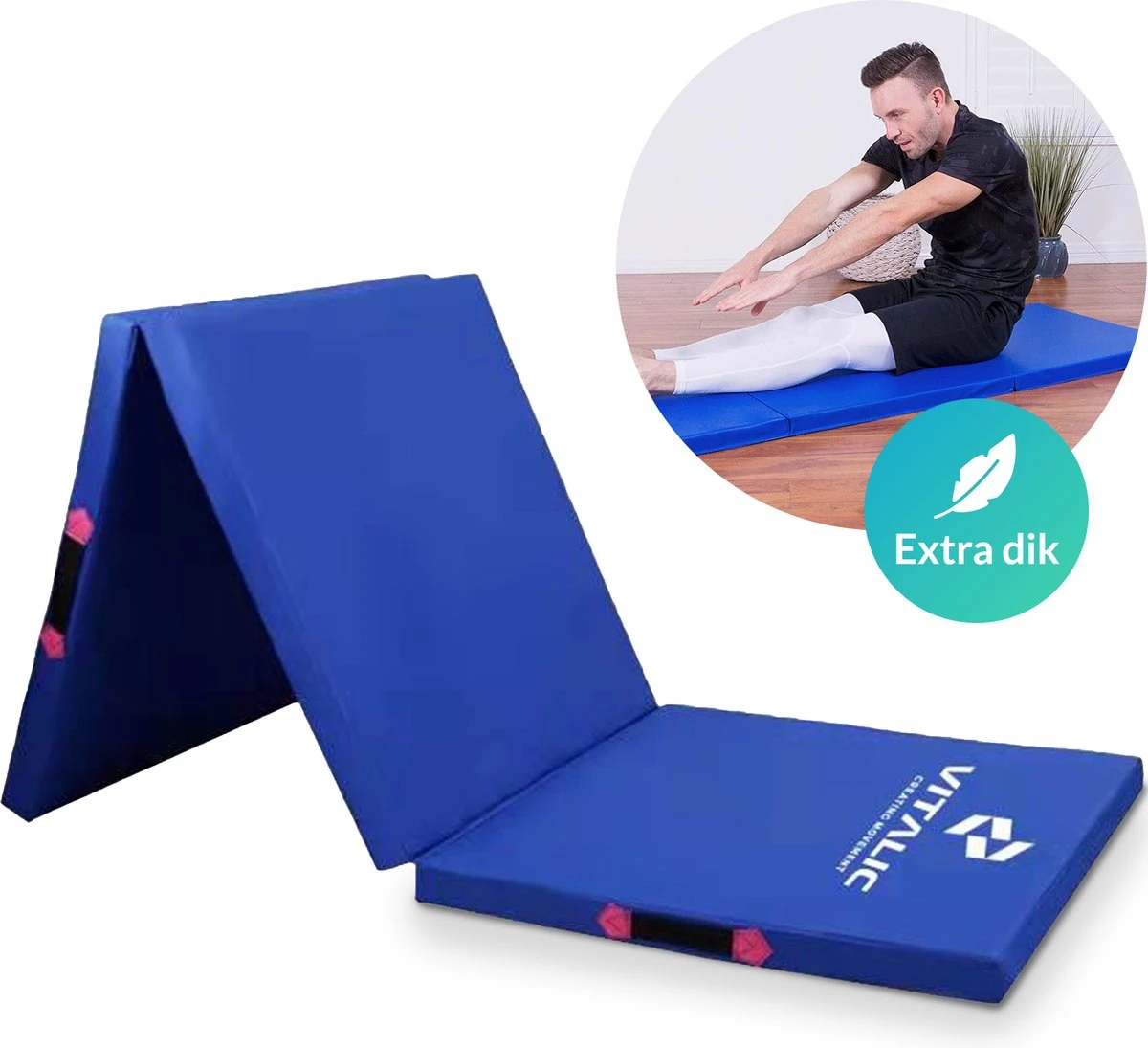 Extra Dikke Yoga Mat (5cm Dik En 180cm Lang) - XXL Anti Slip En Opvouwbare Yogamatten | Vitalic 3 Extra Dikke Yoga Mat (5cm Dik En 180cm Lang) - XXL Anti Slip En Opvouwbare Yogamatten | Vitalic