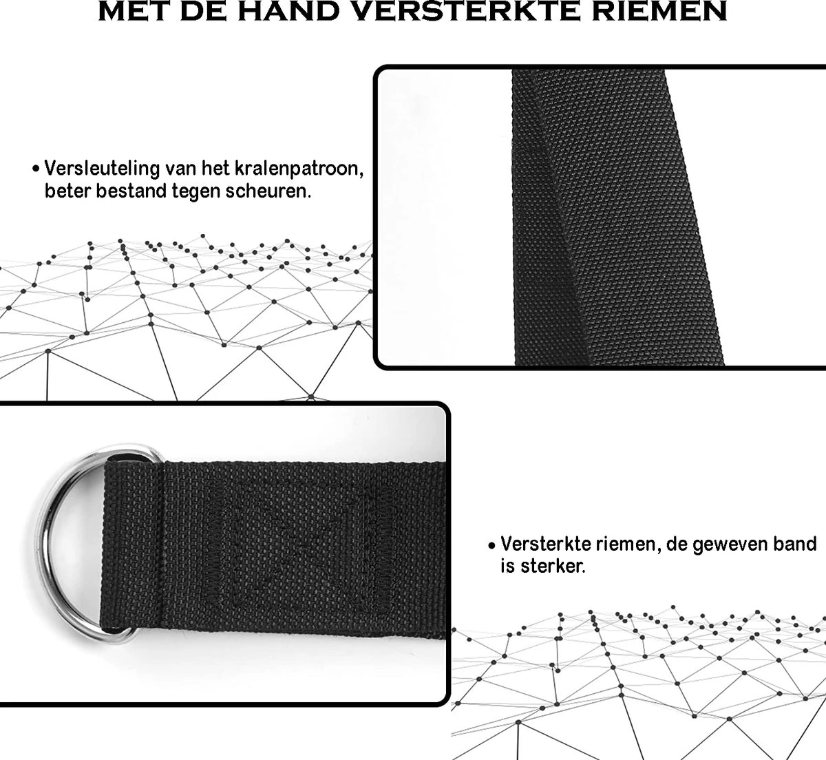 MJ Sports Premium Strap Handles Inclusief 2 Karabijnhaken - Handvatten Set - Voor Krachtstations En Weerstandsbanden - Cable Crossover - Fitness - Handgrepen Met D-ring - Zwart 4 MJ Sports Premium Strap Handles Inclusief 2 Karabijnhaken - Handvatten Set - Voor Krachtstations En Weerstandsbanden - Cable Crossover - Fitness - Handgrepen Met D-ring - Zwart - Afbeelding 2