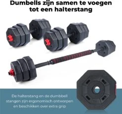 Umbro Halterset - 20 KG - Verstelbare Dumbells En Barbell - Gewichten Van 1.25 KG, 1.5KG En 2KG - Kunststof -Fit Gear Verkoop 1200x1122