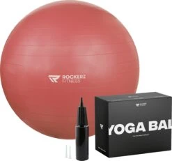 Rockerz Fitness® - Yoga Bal Inclusief Pomp - Pilates Bal - Fitness Bal - Zwangerschapsbal - Goede Houding Bij Het Thuiswerken - 75 Cm - Kleur: Rose Gold