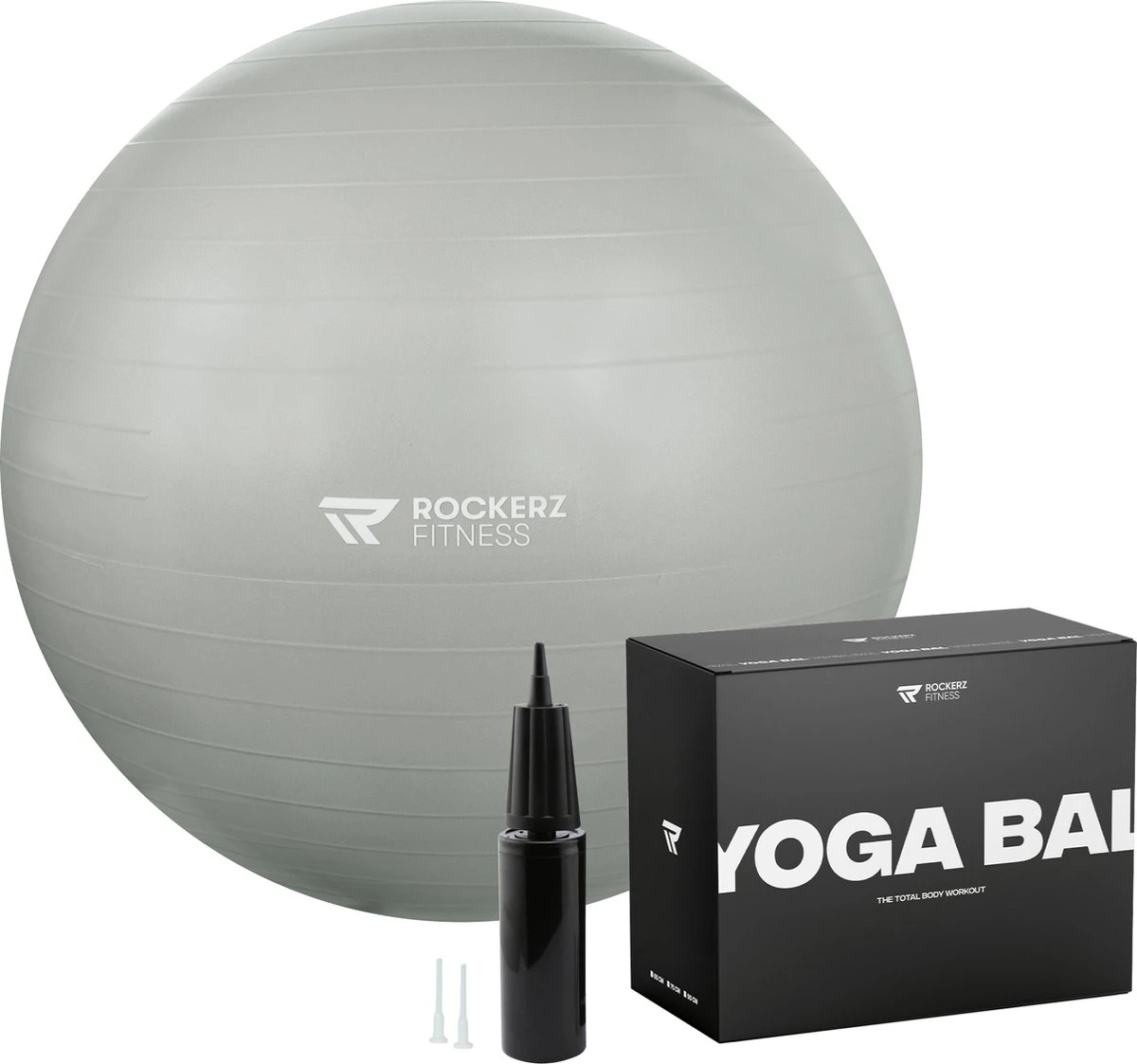 Rockerz Fitness® - Yoga Bal Inclusief Pomp - Pilates Bal - Fitness Bal - Zwangerschapsbal - Goede Houding Bij Het Thuiswerken - 75 Cm - Kleur: Grijs 3 Rockerz Fitness® - Yoga Bal Inclusief Pomp - Pilates Bal - Fitness Bal - Zwangerschapsbal - Goede Houding Bij Het Thuiswerken - 75 Cm - Kleur: Grijs
