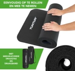 Tunturi Fitnessmat Met Draagtas - Yogamat - Sportmat Gemaakt Van Zacht NBR Materiaal - 180 X 60 X 1,5cm - Zwart - Incl. Gratis Fitness App -Fit Gear Verkoop 1200x1131 5