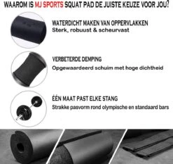 MJ Sports Premium Barbell Pad - Nekbeschermer - Barpad - Nekkussen - Squats - Hip Thrusts - Fitness - Zwart -Fit Gear Verkoop 1200x1134 5