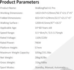 WalkingPad A1 PRO 746W Inklapbaar Elektrisch Loopband Fitness Walking Pad-0.5~6km/h -Automatische Snelheidsregeling Workout App-met LED Scherm/Afstandsbediening/Wiel-voor Thuis En Kantoor -Fit Gear Verkoop 1200x1138 1