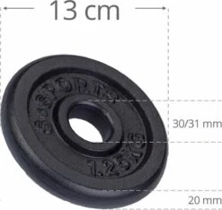 ScSPORTS® Dumbellset 70 Kg - Halterset - Gietijzer - 30 Mm - Korte Halterstangen Met Halterschijven - Gewichten -Fit Gear Verkoop 1200x1139