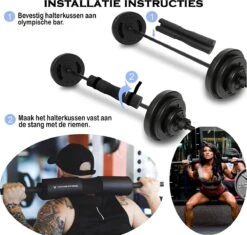 MJ Sports Premium Barbell Pad - Nekbeschermer - Barpad - Nekkussen - Squats - Hip Thrusts - Fitness - Zwart -Fit Gear Verkoop 1200x1142 16