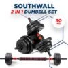 SOUTHWALL Dumbbells Set Verstelbaar Met Halterstang Tot 30kg – Verstelbare Halterset – Fitness Stang – Fitness Gewichten Set – Professionele 2-in-1 Dumbbellset – Gebruiksvriendelijk – Multifunctioneel – Dumbell Set 30 Kg – Rood/Zwart -Fit Gear Verkoop 1200x1142 9