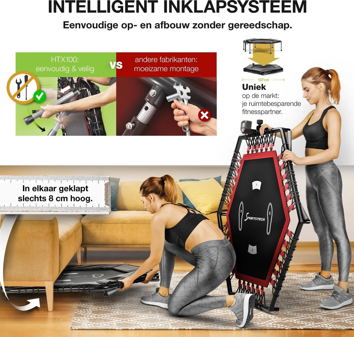 Sportstech Germany - HTX100 Smart Fitness-trampoline Met App 5 Sportstech Germany - HTX100 Smart Fitness-trampoline Met App - Afbeelding 3