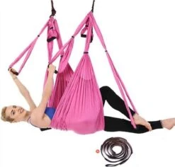 Yoga Aerial Swing Hangmat Compleet Systeem Met 3 Sets Handgrepen Gewicht Tot 300kg Roze -Fit Gear Verkoop 1200x1145 9