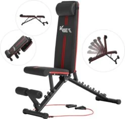 KM-Fit Multifunctionele Opvouwbare Gewichtsbank Full Body Workout Fitness Sport