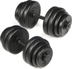 Physionics® Dumbells Halterset 2 X 15 KG (30 Kg) - Verstelbaar - 16 Losse Gewichten