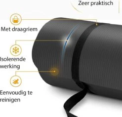 Yoga Mat Zwart 1 Cm Dik, Fitnessmat, Pilates, Aerobics -Fit Gear Verkoop 1200x1153 5