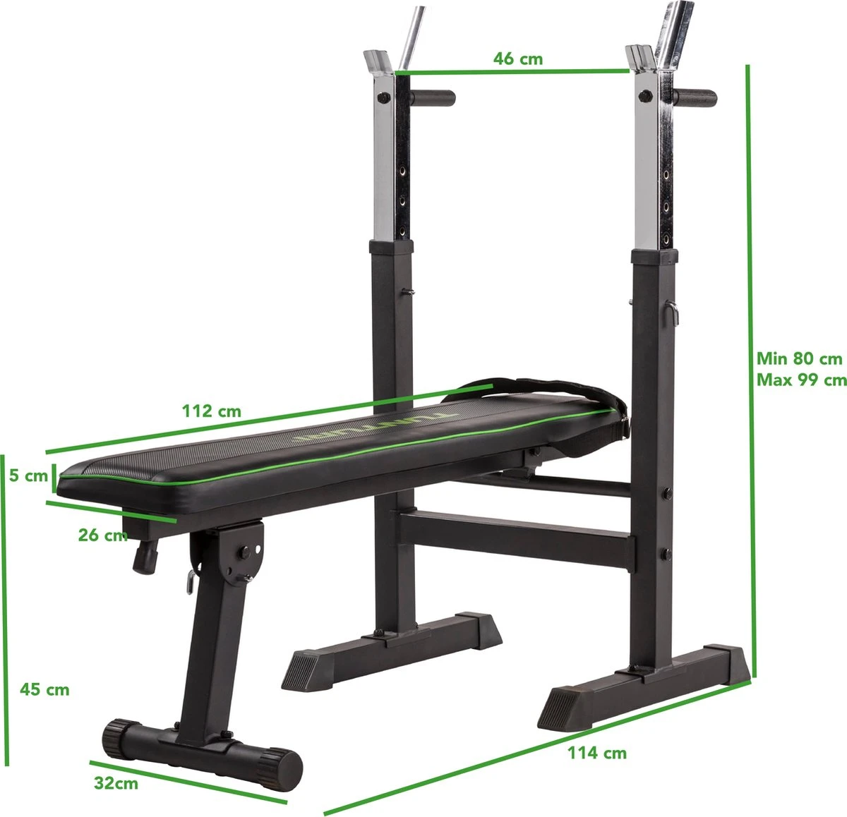 Tunturi WB20 Halterbank - Fitnessbank - Trainingsbank - Utility Bench - Opklapbaar - Bankdrukbank - Kleur: Zwart 12 Tunturi WB20 Halterbank - Fitnessbank - Trainingsbank - Utility Bench - Opklapbaar - Bankdrukbank - Kleur: Zwart - Afbeelding 10