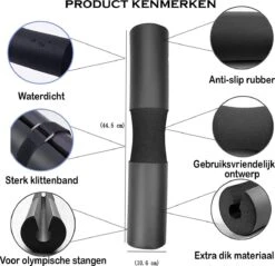 MJ Sports Premium Barbell Pad - Nekbeschermer - Barpad - Nekkussen - Squats - Hip Thrusts - Fitness - Zwart -Fit Gear Verkoop 1200x1162 6