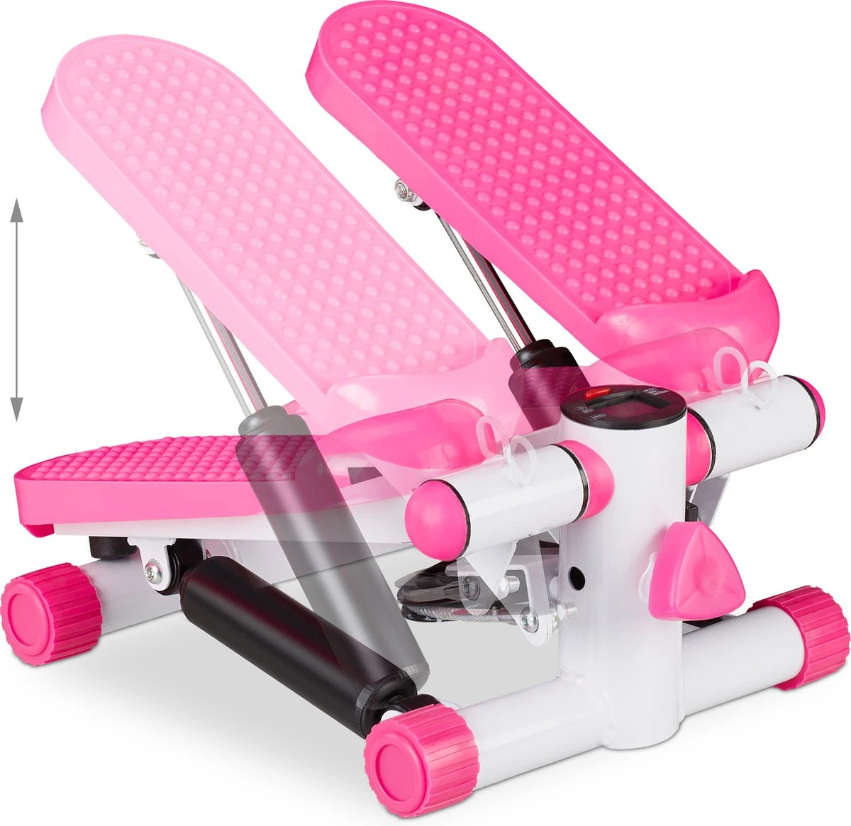 Relaxdays Swing Stepper - 2 Weerstandsbanden - Fitness Stepper - Display - Diverse Kleuren - Roze 8 Relaxdays Swing Stepper - 2 Weerstandsbanden - Fitness Stepper - Display - Diverse Kleuren - Roze - Afbeelding 6